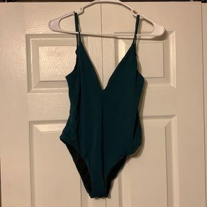 Leith Teal One Piece Bathing Suit with Adjustable Straps